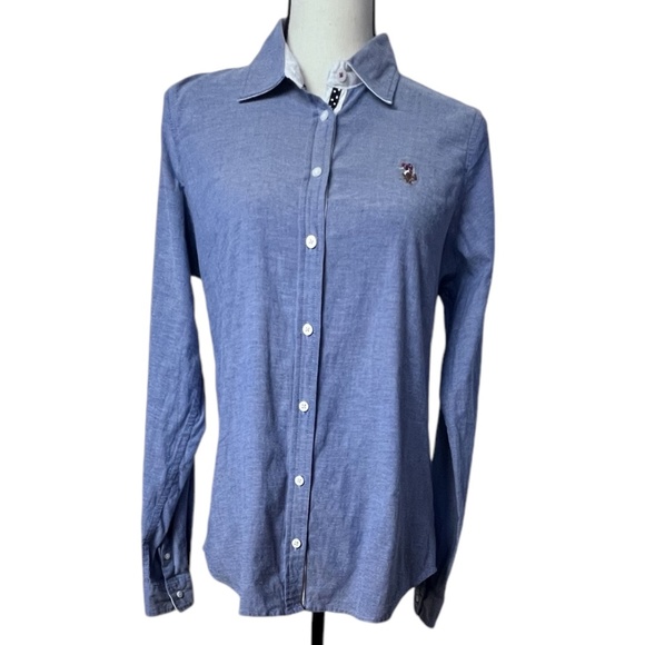 U.S. Polo Assn. Tops - U.S. Polo Assn. Women's Botton Dn Long Sleeve Blue Collared Shirt SzM Pre-owned